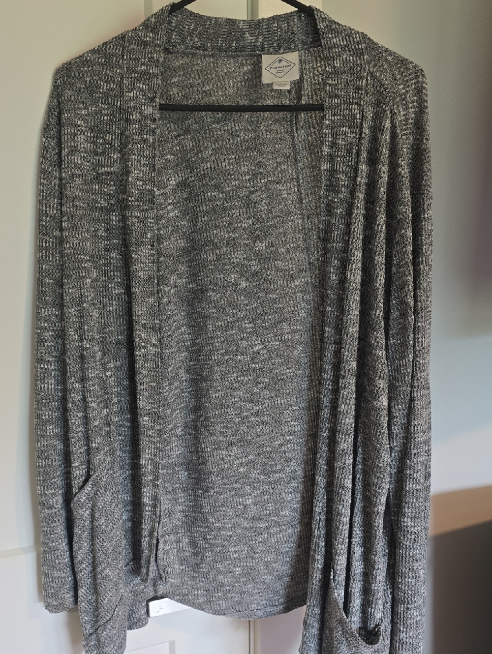 St. John's Bay Gray Open-Front Knit Cardigan